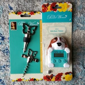 HTF Pioneer Woman Corkscrew and Wine Stopper with Bonus Charlie Kitchen Timer